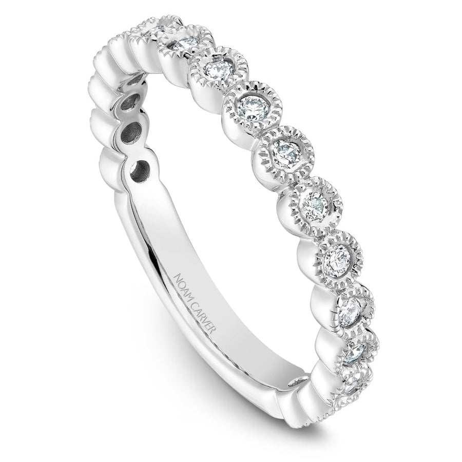 Crown Ring Jewellery - Rings Crown Ring 14k White Gold Diamond Bezel Set Band