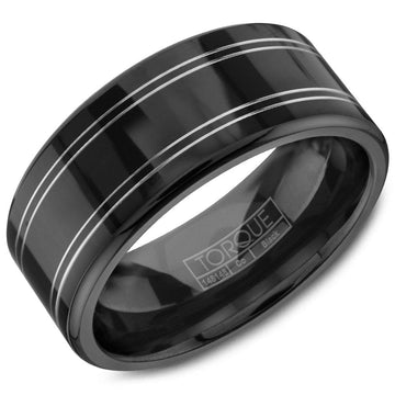 Crown Ring Jewellery - Band - Plain Crown Ring All Black Cobalt Wedding Band