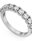 Crown Ring Jewellery - Band - Diamond Crown Ring Platinum 9 Round Diamond Band