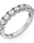 Crown Ring Jewellery - Band - Diamond Crown Ring Platinum 9 Round Diamond Band