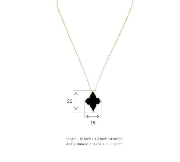Farah Khan Jewellery - Necklace Farah Khan 18K Yellow Gold Black Ceramic Monogram Necklace