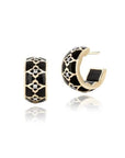 Farah Khan Jewellery - Earrings - Hoop Farah Khan 18K Yellow Gold Diamond Black Ceramic Wide Hoops
