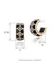 Farah Khan Jewellery - Earrings - Hoop Farah Khan 18K Yellow Gold Diamond Black Ceramic Wide Hoops