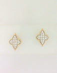 Farah Khan Jewellery - Earrings - Stud Farah Khan 18K Yellow Gold Diamond Pave Monogram Studs
