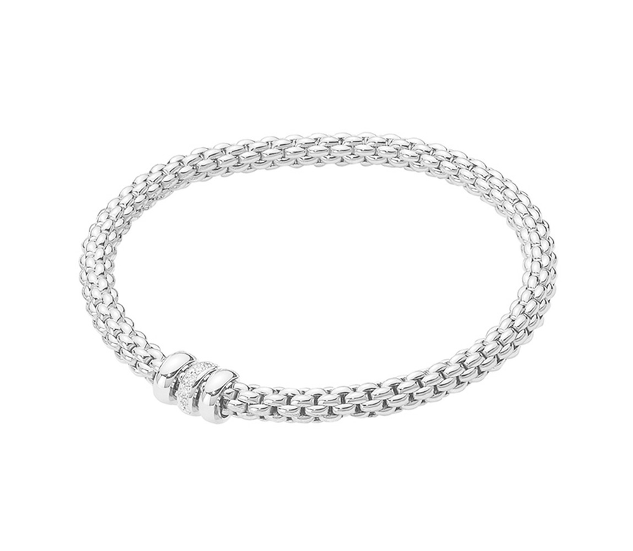 Fope Jewellery - Bracelet Fope 18K White Gold Flex-It Bracelet with Diamonds