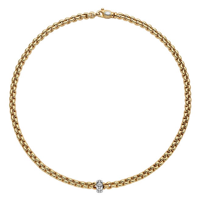Fope Jewellery - Necklace Fope 18K Yellow Gold Eka Necklace With Diamonds