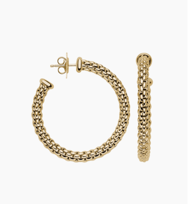 Fope Jewellery - Earrings - Hoop Fope 18K Yellow Gold Medium Essential Hoops