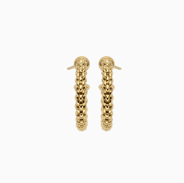Fope Jewellery - Earrings - Hoop Fope 18K Yellow Gold Small Essential Hoops