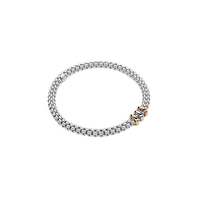 Fope Jewellery - Bracelet Fope White Gold with Tri-Tone Accents Solo Bracelet
