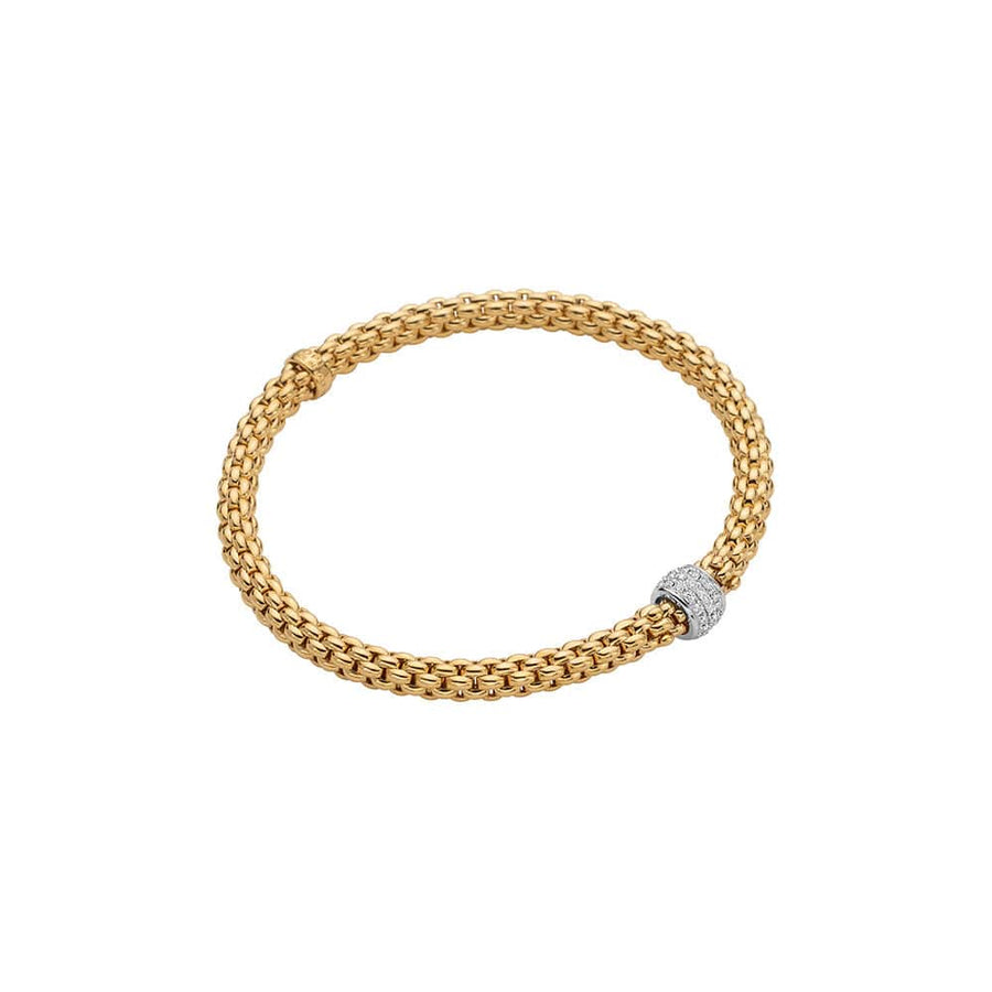 Fope Jewellery - Bracelet Fope Yellow Gold and Pave Diamond Solo Bracelet