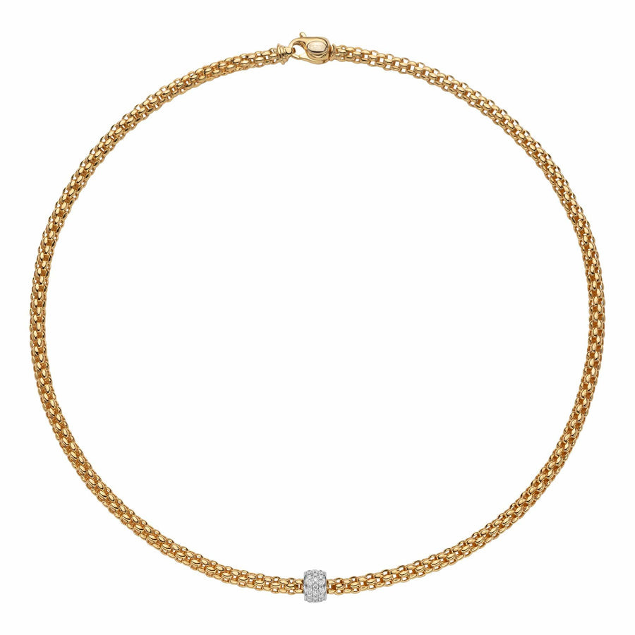 Fope Jewellery - Necklace Fope Yellow Gold and Pave Diamond Solo Necklace