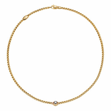 Fope Jewellery - Necklace Fope Yellow Gold with Tri-Tone Knot Eka Tiny Necklace