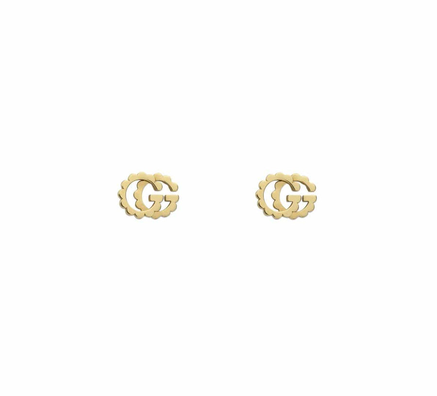 Gucci Jewellery - Earrings - Stud Gucci 18K Yellow Gold GG Running Scalloped Studs