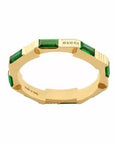 Gucci Jewellery - Band - Coloured Stone Gucci 18K Yellow Gold Link to Love Green Tourmaline Band Size 6