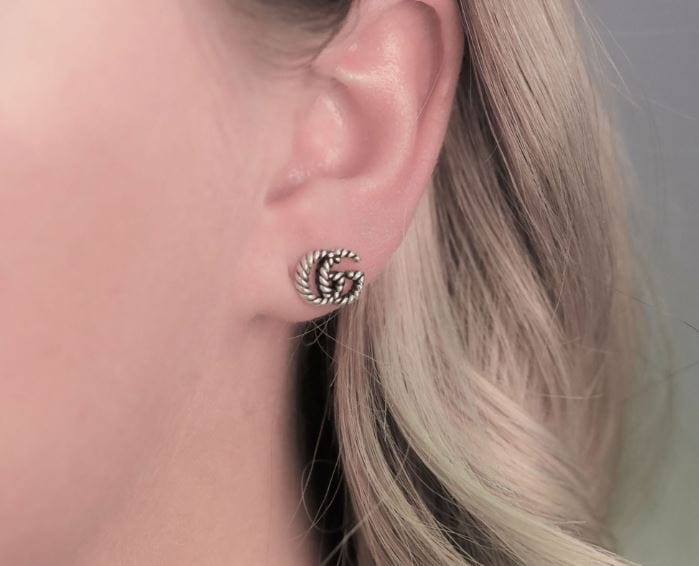 Gucci Jewellery - Earrings - Stud Gucci Aged Silver GG Marmot Stud Earrings