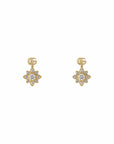 Gucci Jewellery - Earrings - Drop Gucci Flora 18k Yellow Gold Stud Diamond Drop Earrings with Double G