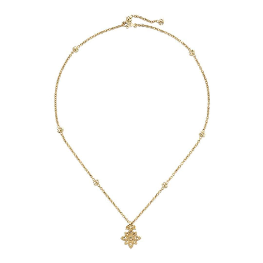 Gucci Jewellery - Necklace Gucci Flora Yellow Gold 18k Necklace with Double G