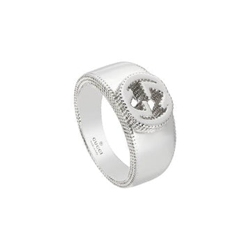 Gucci Jewellery - Rings Gucci Silver Interlocking Textured G Ring