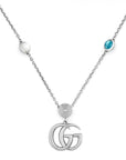 Gucci Jewellery - Necklace Gucci Silver Marmont Double G Multi Stone Necklace