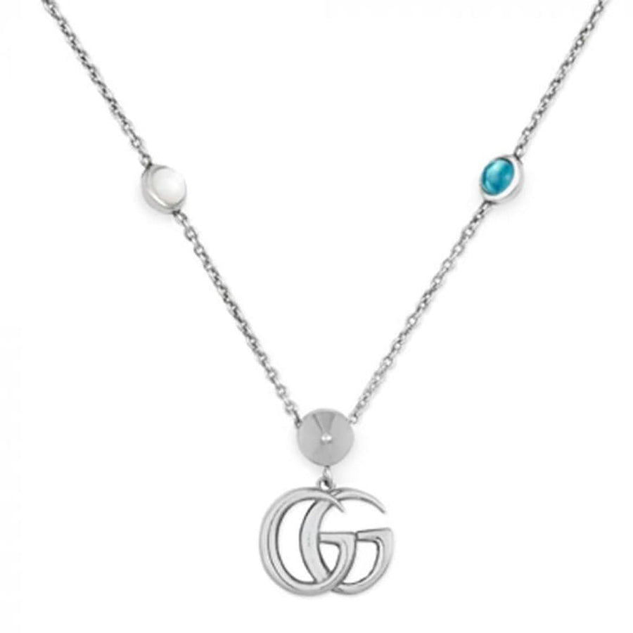 Gucci Jewellery - Necklace Gucci Silver Marmont Double G Multi Stone Necklace