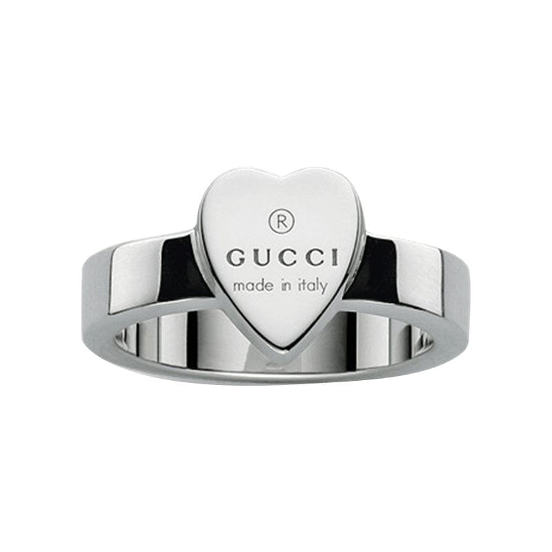 Gucci Jewellery - Rings Gucci Silver Trademark Heart Ring Size 6.25