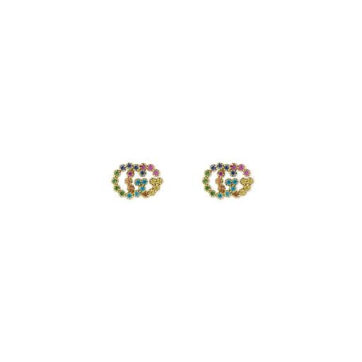 Gucci Jewellery - Earrings - Stud Gucci Yellow Gold and Multi-Gemstone Running G Stud Earrings