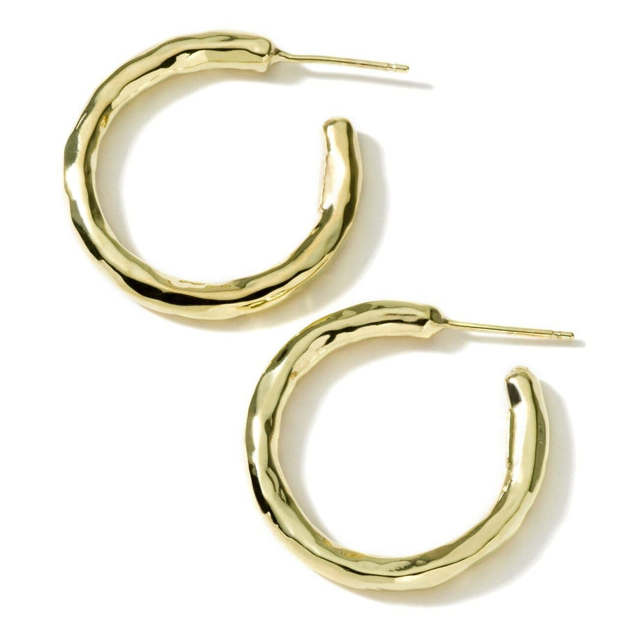 Ippolita Jewellery - Earrings - Hoop Ippolita 18K Yellow Gold Classico #2 Hammered Hoops