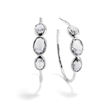 Ippolita Jewellery - Earrings - Hoop Ippolita Sterling Hoops with Three Quartz Gems