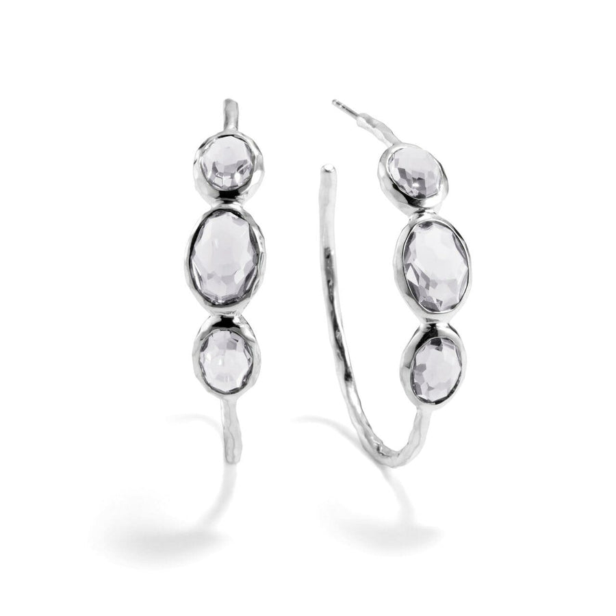 Ippolita Jewellery - Earrings - Hoop Ippolita Sterling Hoops with Three Quartz Gems