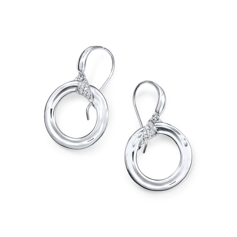 Ippolita Jewellery - Earrings - Hoop Ippolita Sterling Silver and Diamond Classico Twisted Drop Hoop Earrings