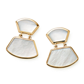 Ippolita Jewellery - Earrings - Drop Ippolita Yellow Gold and Mother-of-Pearl Trapezoid Earrings