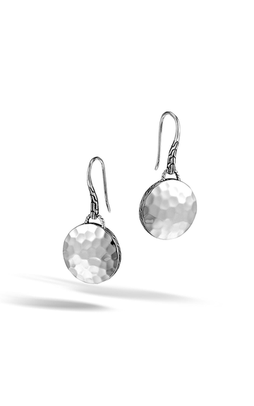 John Hardy Jewellery - Earrings - Drop John Hardy Hammered Silver Dot Round Drop Earrings
