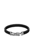 John Hardy Jewellery - Bracelet John Hardy Silver and Black Leather Asli Chain Link Station Bracelet