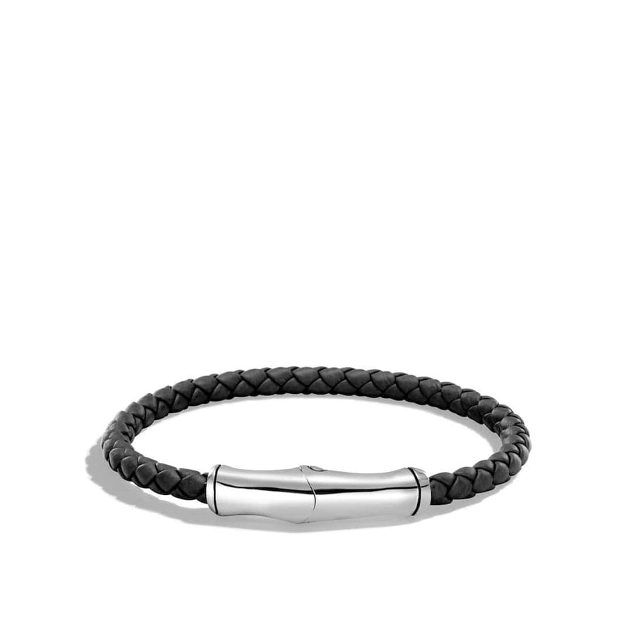 John Hardy Jewellery - Bracelet John Hardy Silver and Black Leather Bamboo Bracelet