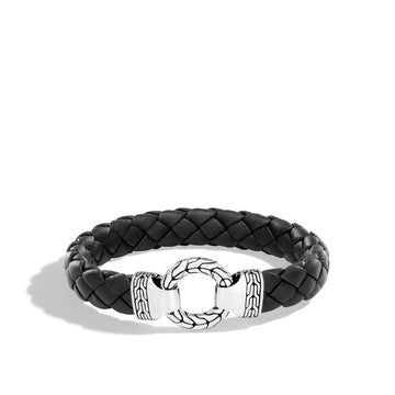 John Hardy Jewellery - Bracelet John Hardy Silver and Leather Chain Ring Clasp Bracelet