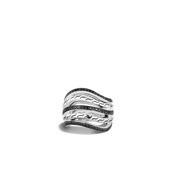 John Hardy Jewellery - Rings John Hardy Silver Carved Chain Pave Multi Row Ring