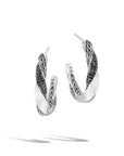 John Hardy Jewellery - Earrings - Hoop John Hardy Silver Twist Pave Hoop Earrings