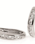 Backes & Strauss Jewellery - Earrings - Hoop Max Strauss 14K White Gold Diamond Channel Hoops