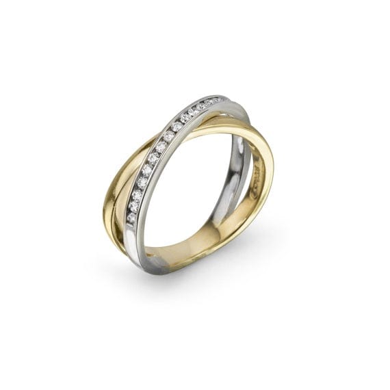 Backes & Strauss Jewellery - Rings Max Strauss 14K Yellow and White Gold Diamond Narrow Crossover Ring