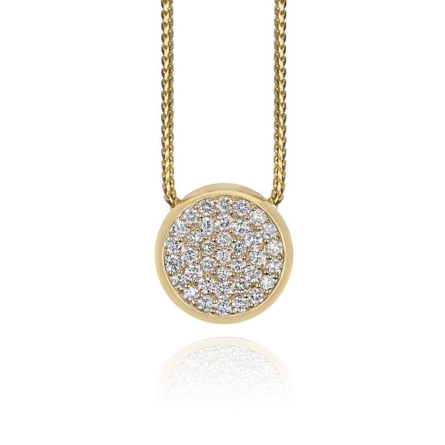 Backes & Strauss Jewellery - Necklace Max Strauss Yellow Gold Diamond Pave Circle Necklace