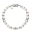 Mikimoto Jewellery - Bracelet Mikimoto 18K White Gold 7mm Pearl Bracelet with 3 Diamond Roundels