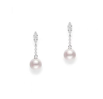 Mikimoto Jewellery - Earrings - Drop Mikimoto 18K White Gold Morning Dew Drop Akoya Pearl Earrings