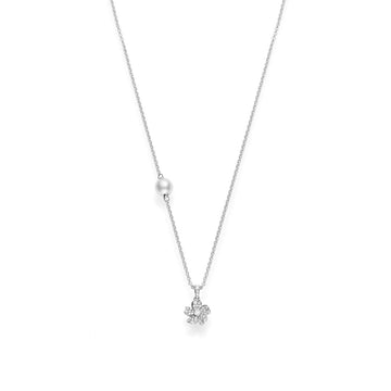 Mikimoto Jewellery - Necklace Mikimoto Diamond and Akoya 5.5mm Pearl Necklace