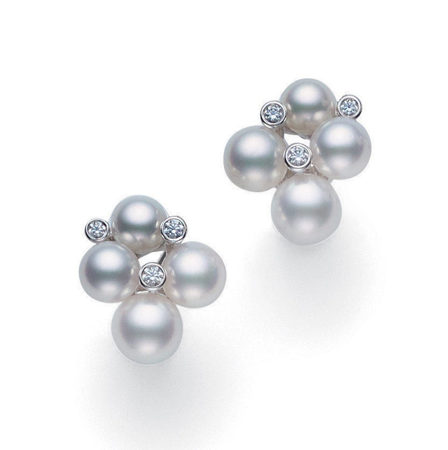 Mikimoto Jewellery - Earrings - Stud Mikimoto Diamond and Akoya Pearl Earrings