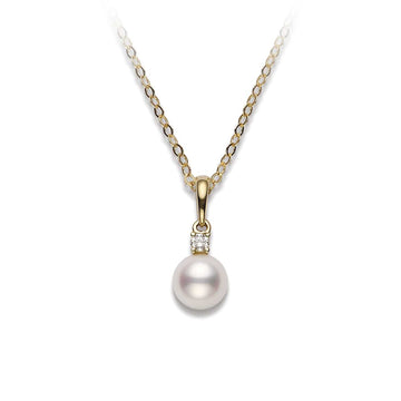 Mikimoto Jewellery - Necklace Mikimoto Gold, Diamond, and 6mm A+ Akoya Pearl Necklace