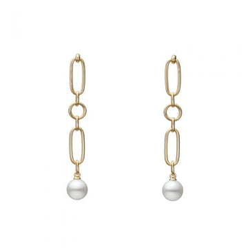 Mikimoto Jewellery - Earrings - Drop Mikimoto M Code 18K Yellow Gold Akoya Cultured Pearl Earrings