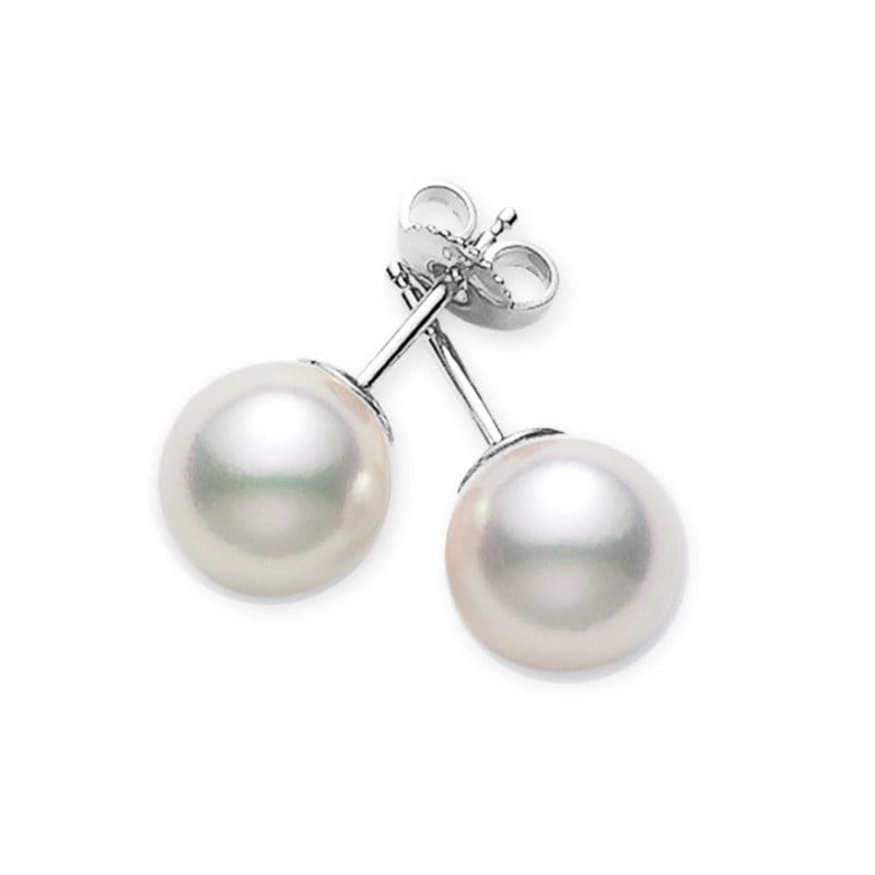 Mikimoto Jewellery - Earrings - Stud Mikimoto White Gold and A Akoya 7mm Pearl Stud Earrings