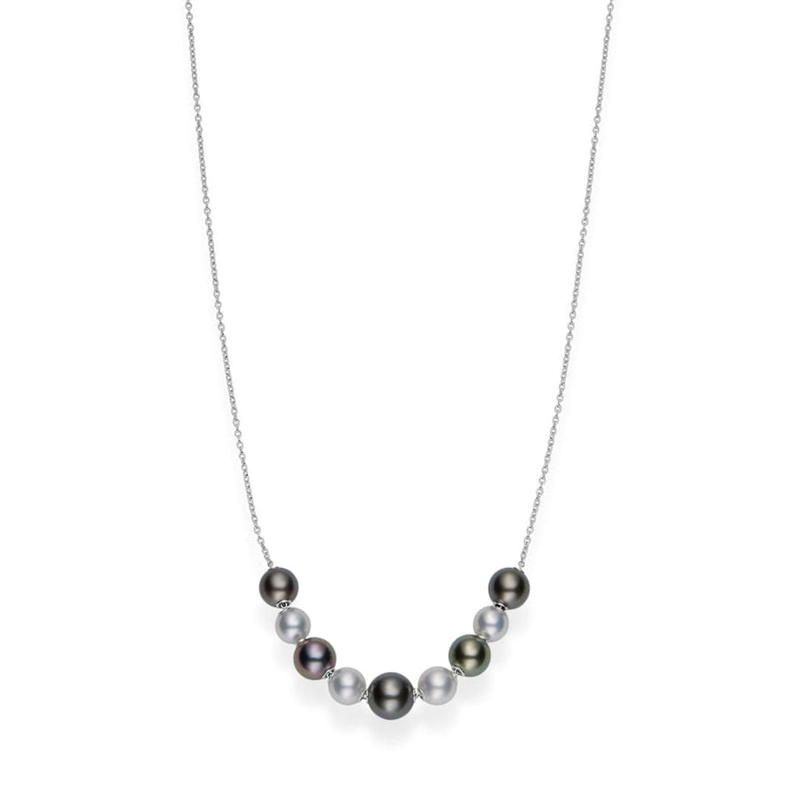 Mikimoto Jewellery - Necklace Mikimoto White Gold and Akoya Pearls "In-Motion" Necklace