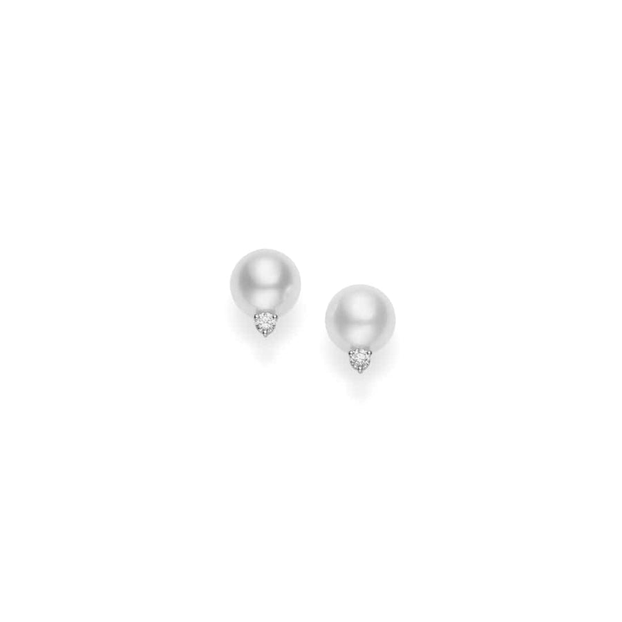 Mikimoto Jewellery - Earrings - Stud Mikimoto White Gold, Diamond and 11mm South Sea Pearl Stud Earrings
