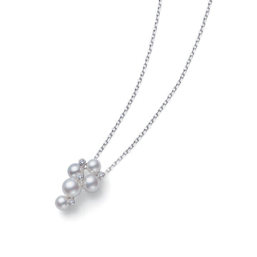 Mikimoto Jewellery - Necklace Mikimoto White Gold, Diamond and Akoya Pearl Pendant Necklace, 18 Inches